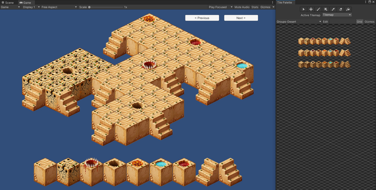 2D Isometric Modular Tileset – Desert & Frozen