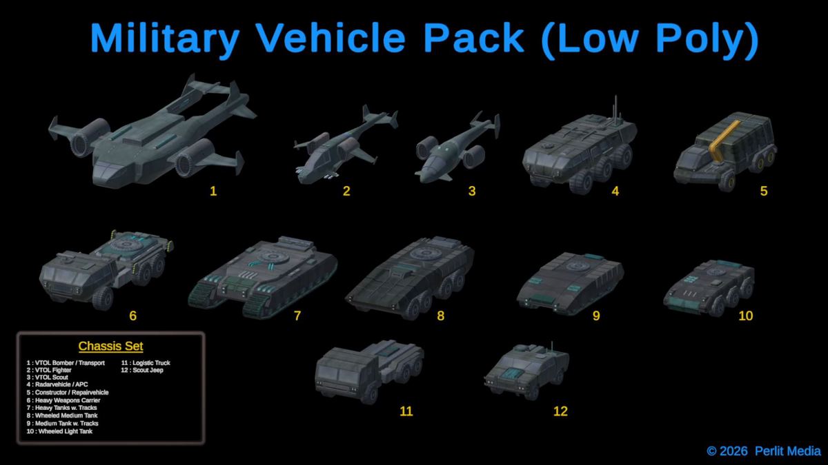 3D Military Vehicle Pack (LowPoly)
