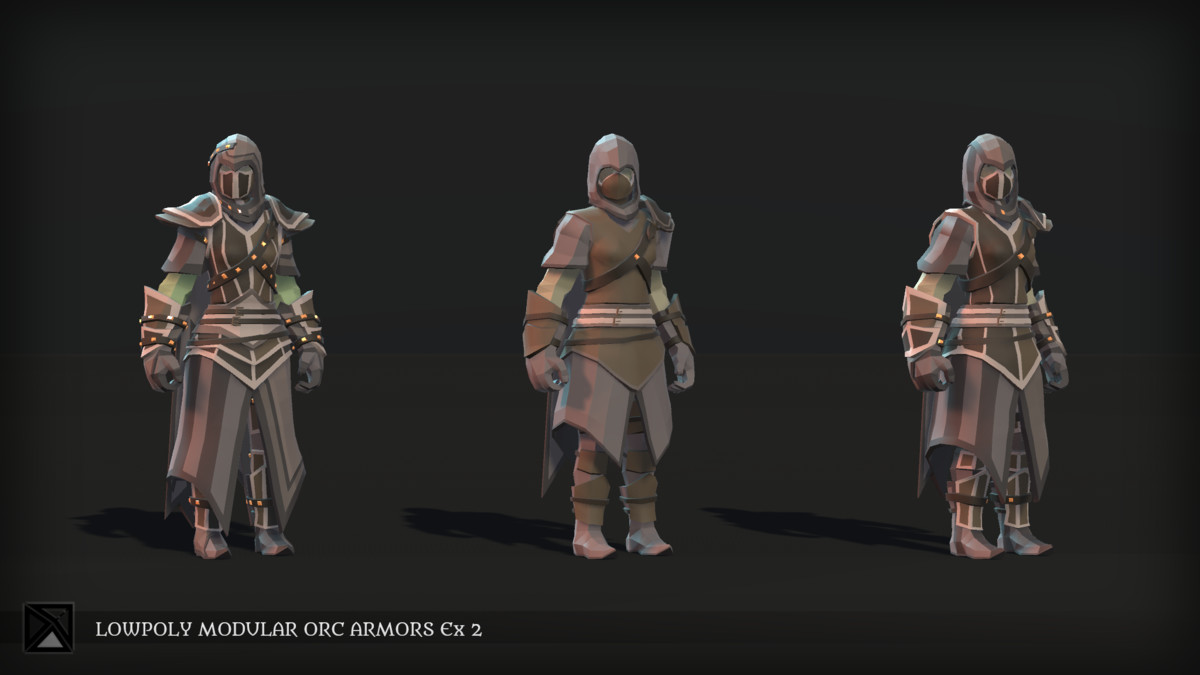 Low Poly Orc Modular Armors Bundle - LOWPOLY MEDIEVAL FANTASY SERIES