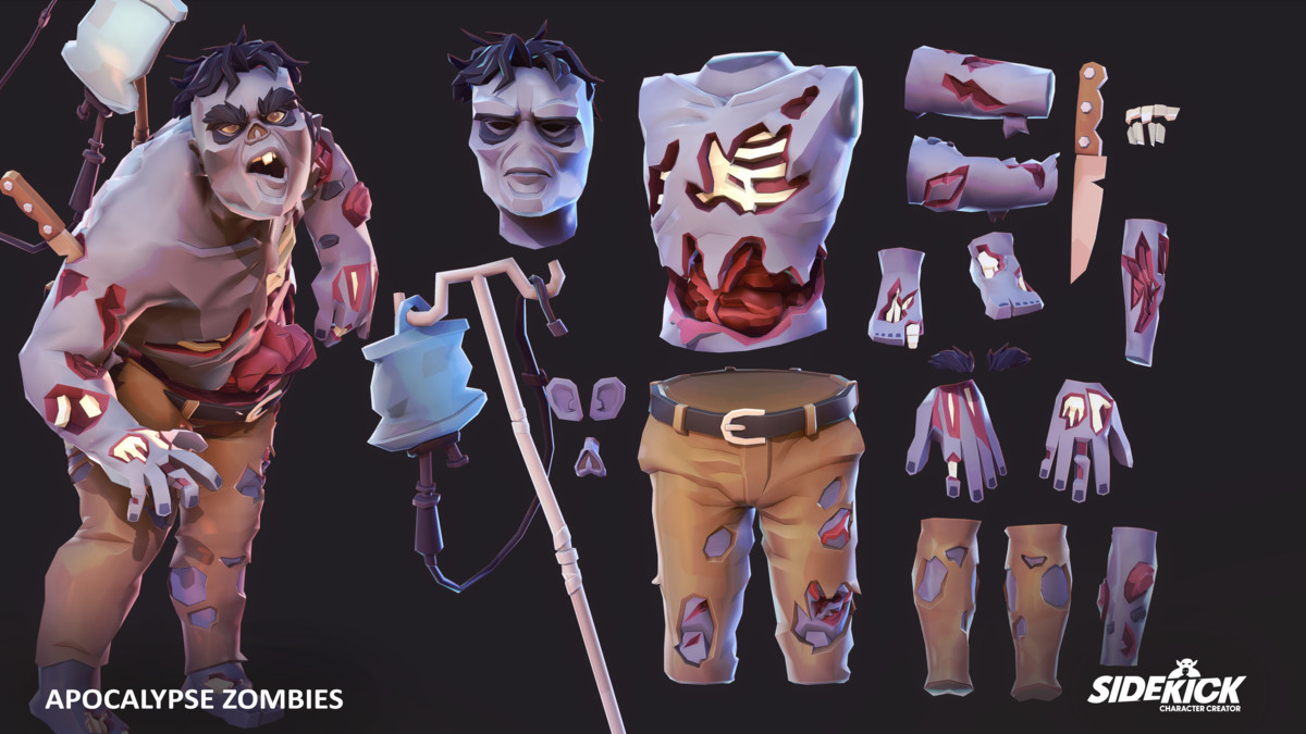 Apocalypse Zombies – Synty Sidekick Modular Characters