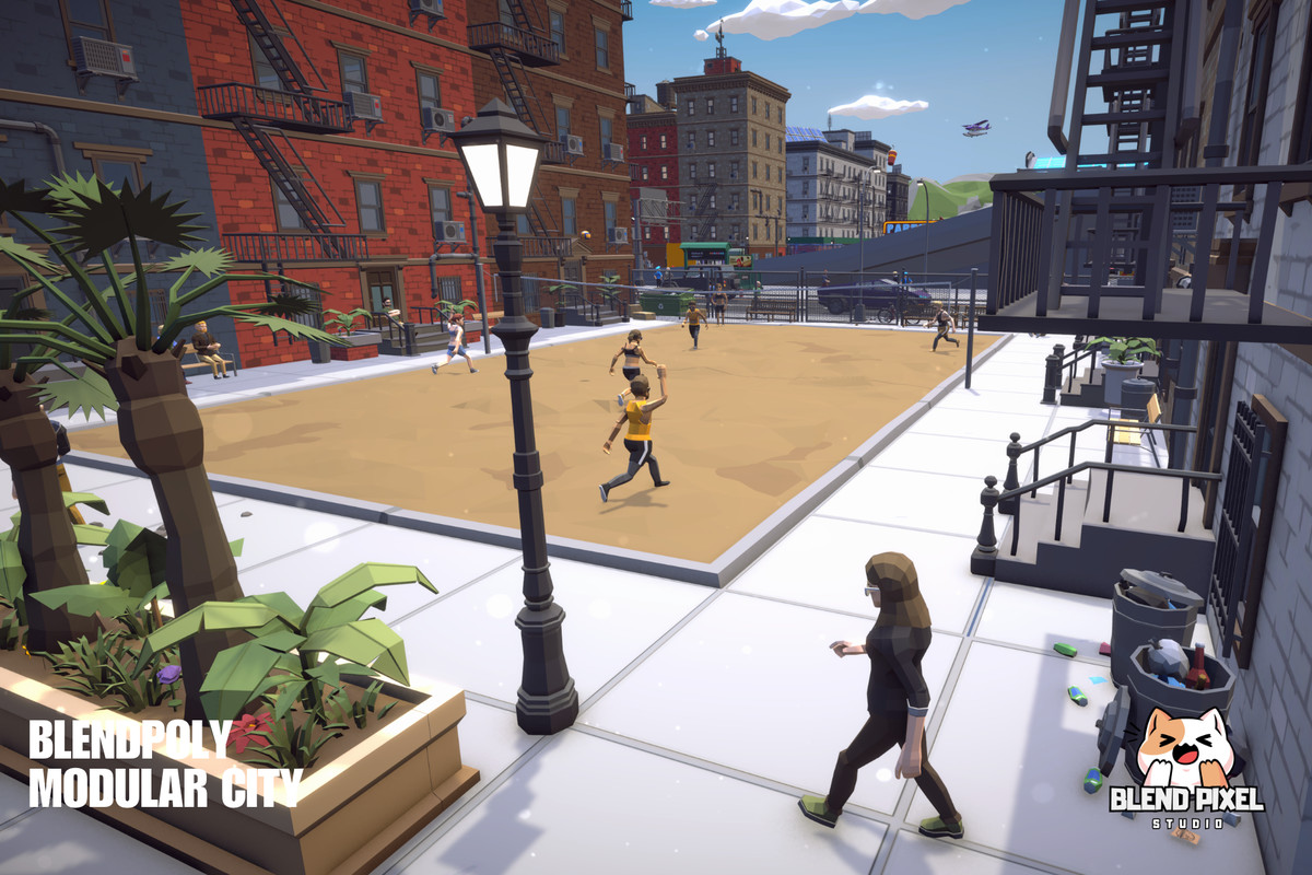 BlendPoly Modular City - Low Poly Assets