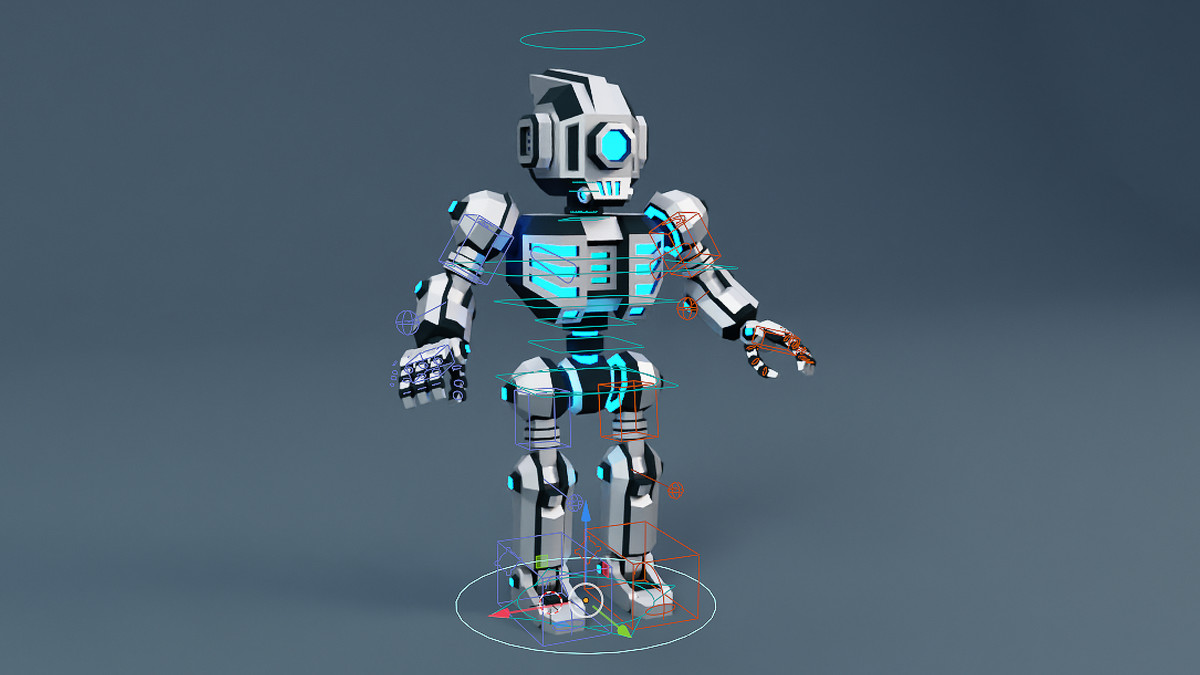 Sci‑Fi Robot X-25.2 Low‑Poly Stylized