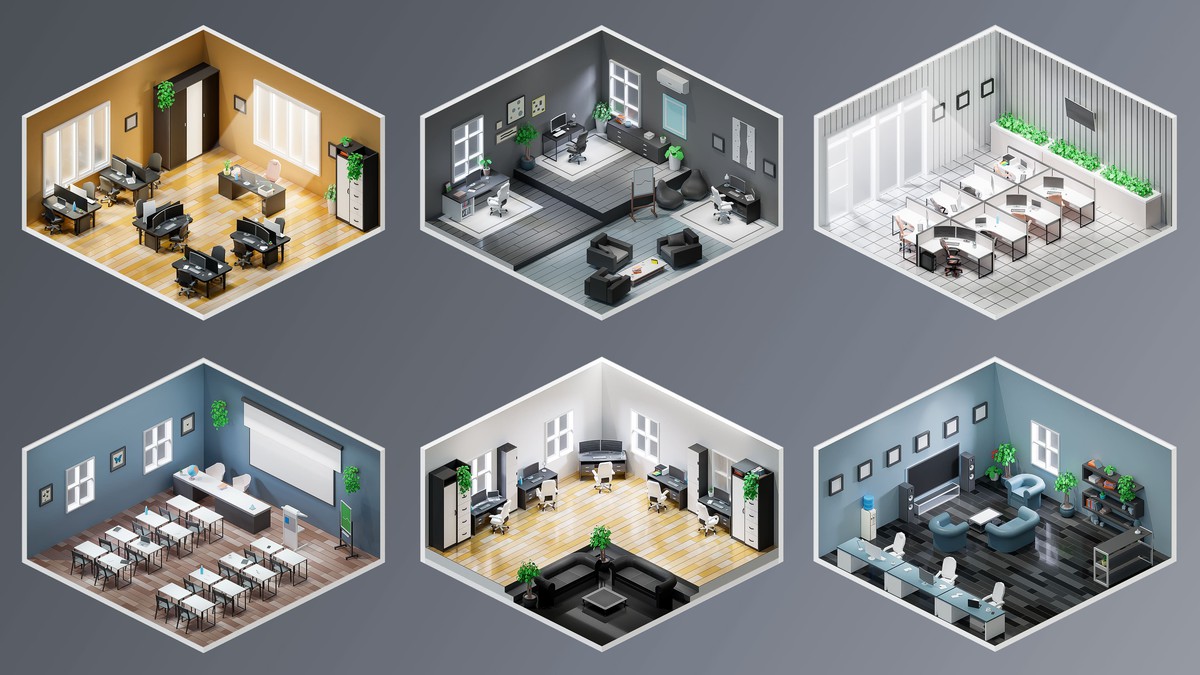 Office - Low Poly 3D Models Pack