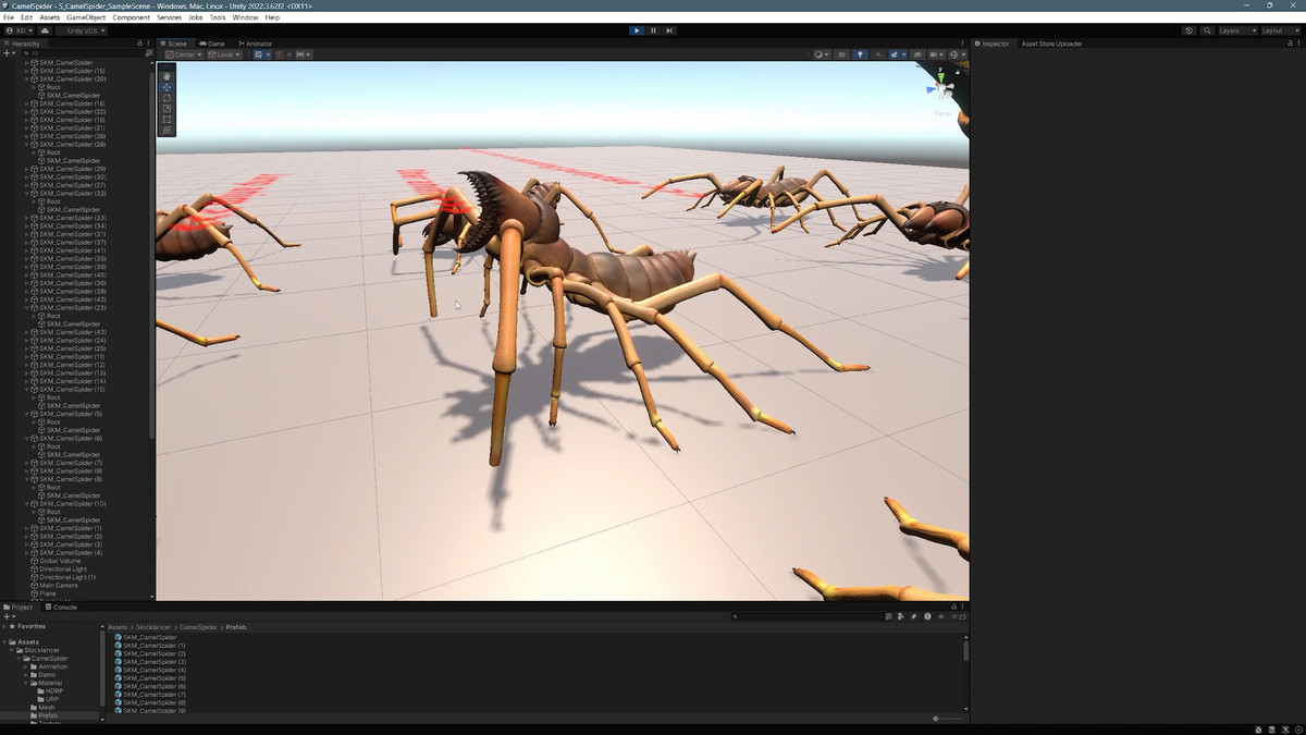 Solifugae Camel Spider, animated and modular monster insect with skins & shader.