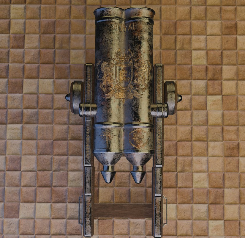 Thunderstrike Double Barrel Ornate Historical Cannon