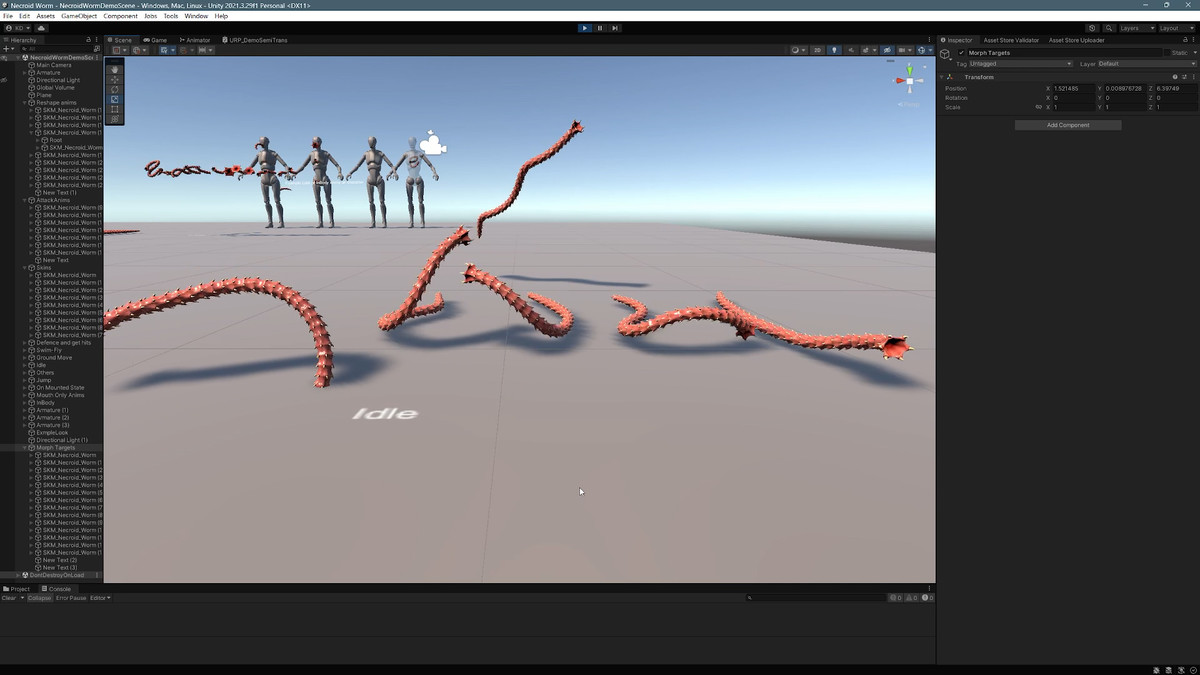 Necroid Worm: a monster worm character for horror games