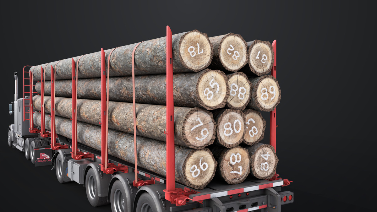 Truck 07 Log Trailer Grey Version URP HDRP Textures