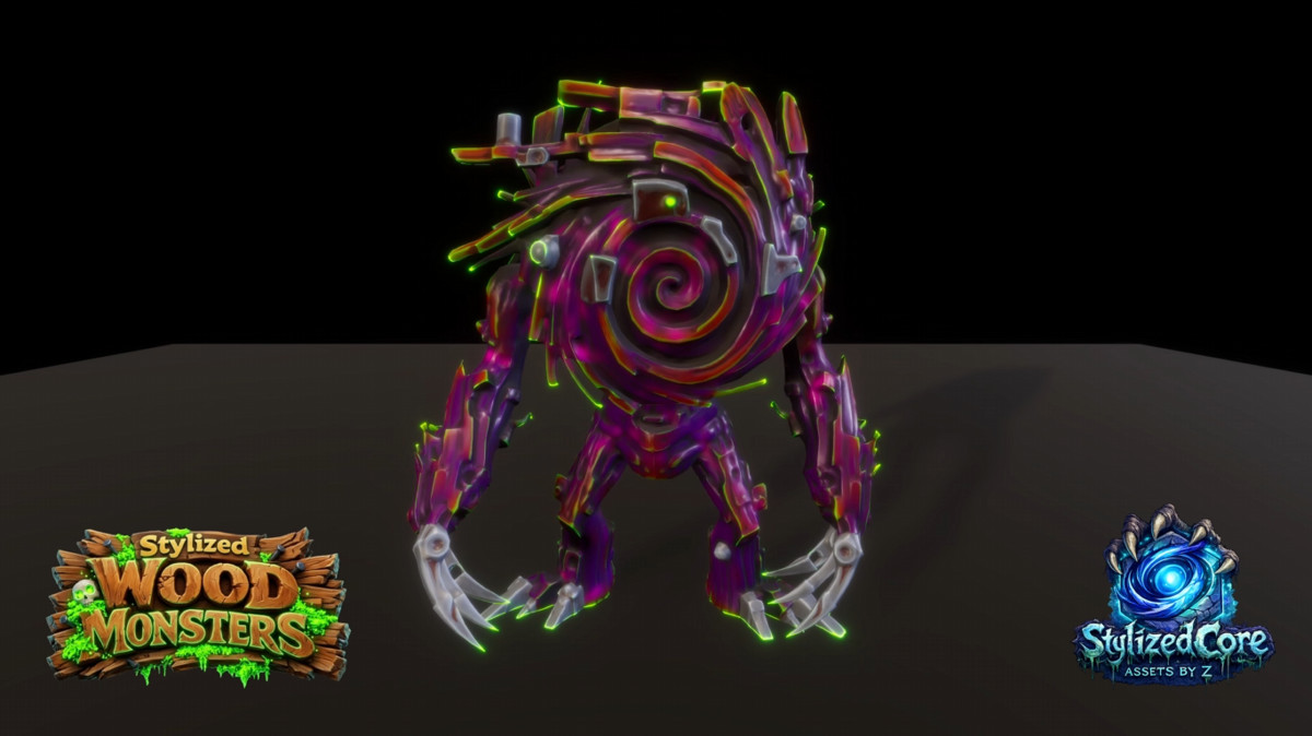Stylized Wood Monster Pack 2 – Vortex Variant (Animated, LOD, Skins)