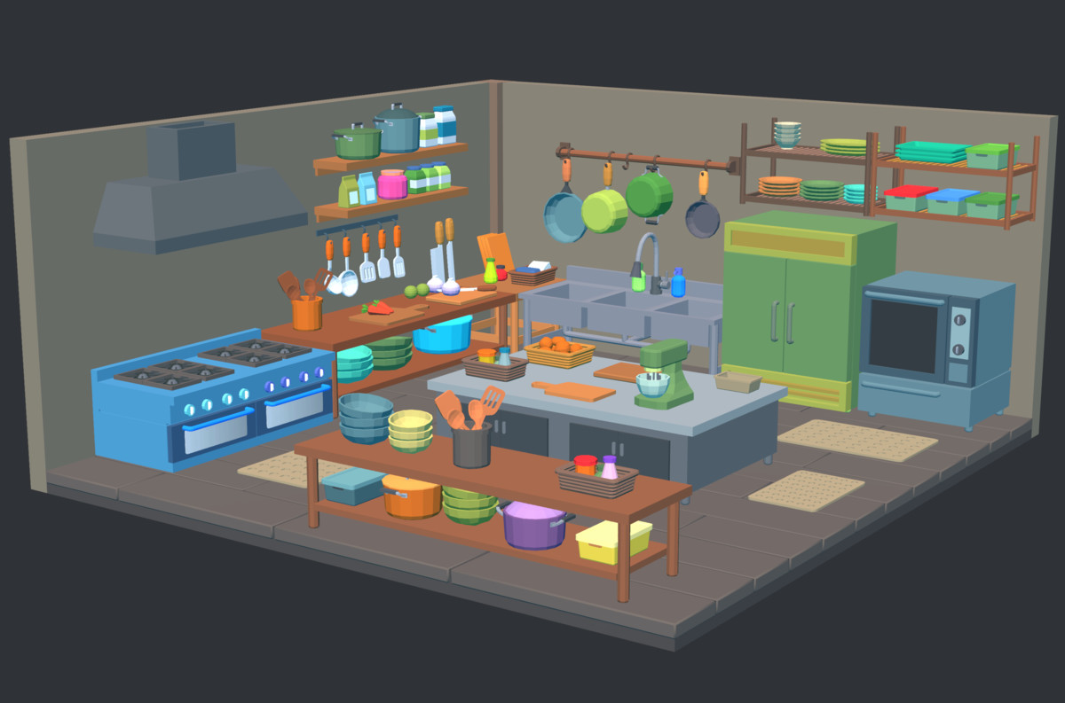Cute Low Poly Furniture Pack - Colorful Interior Props