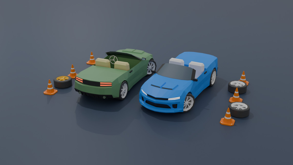 Mobile Optimize-Low Poly Vehicles