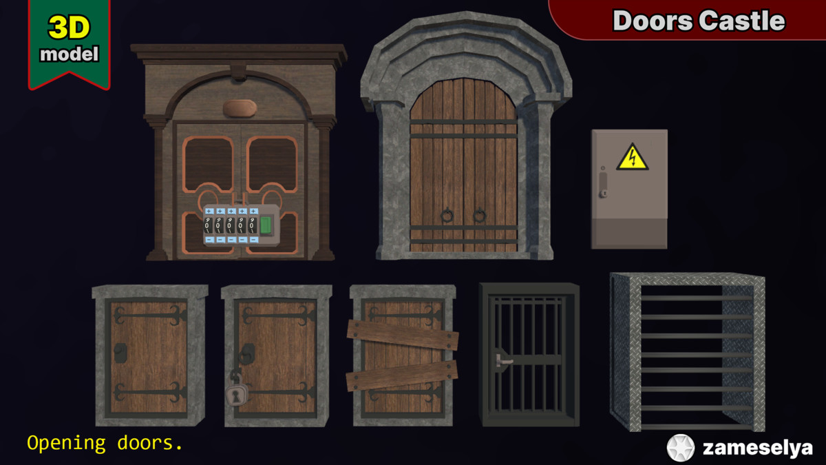 3D Models Doors Castle Pack 1