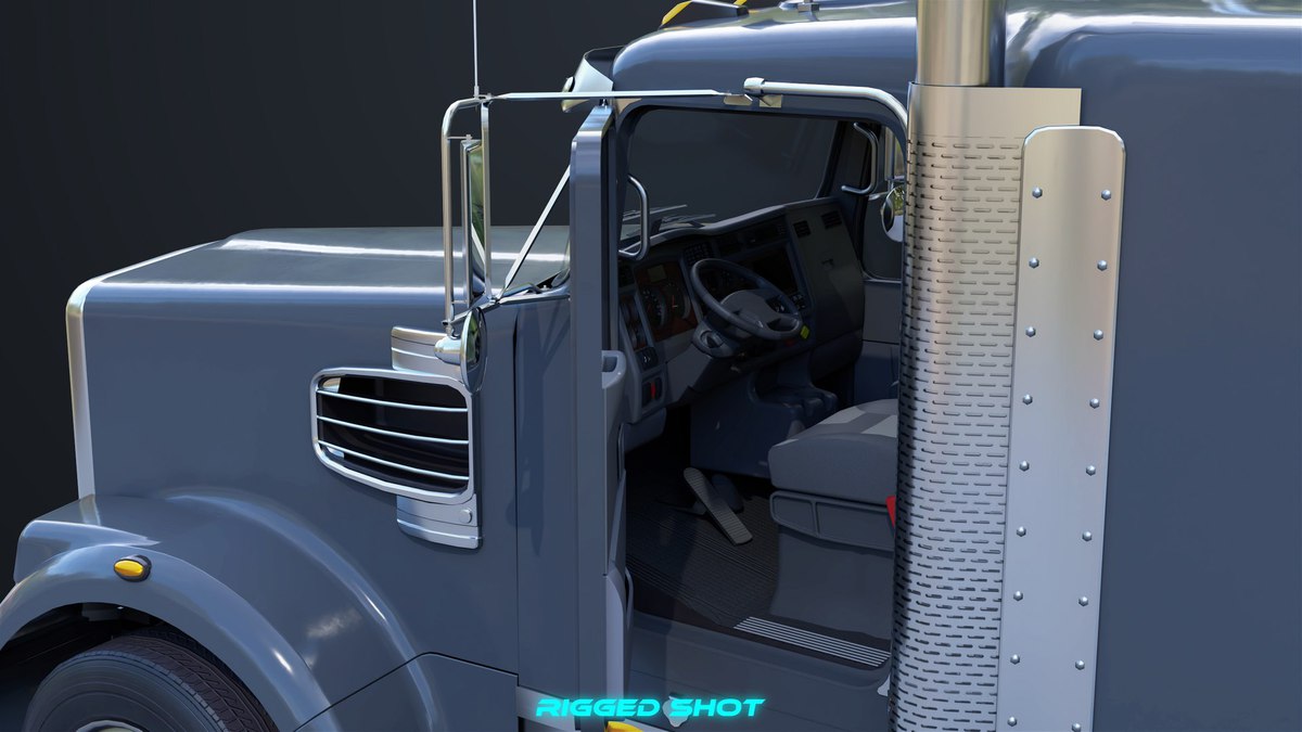 Heavy Truck Chassis 07 Cyan and Grey URP HDRP Textures