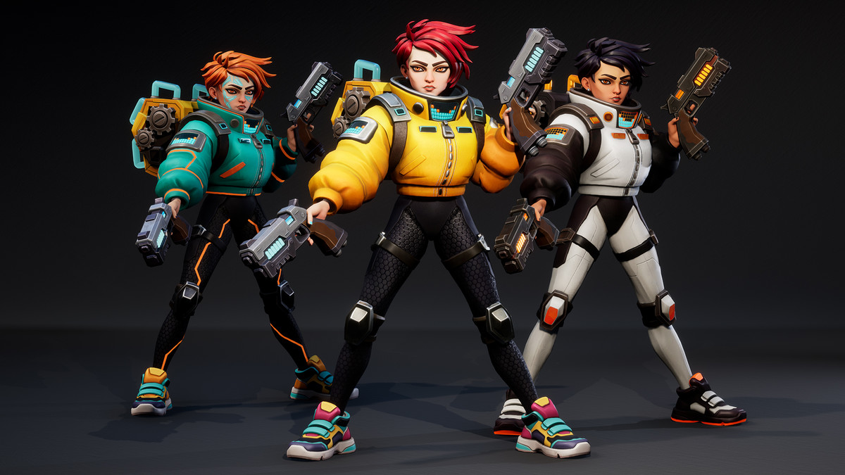 Volt Runner – Stylized Sci-Fi Female Character (3 Skins, Game Ready)