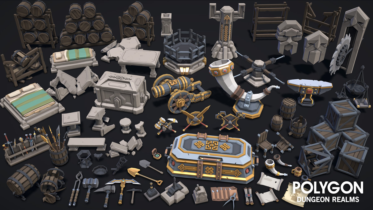 Value Bundle – POLYGON Dungeon Realms and Dwarven Dungeon Map