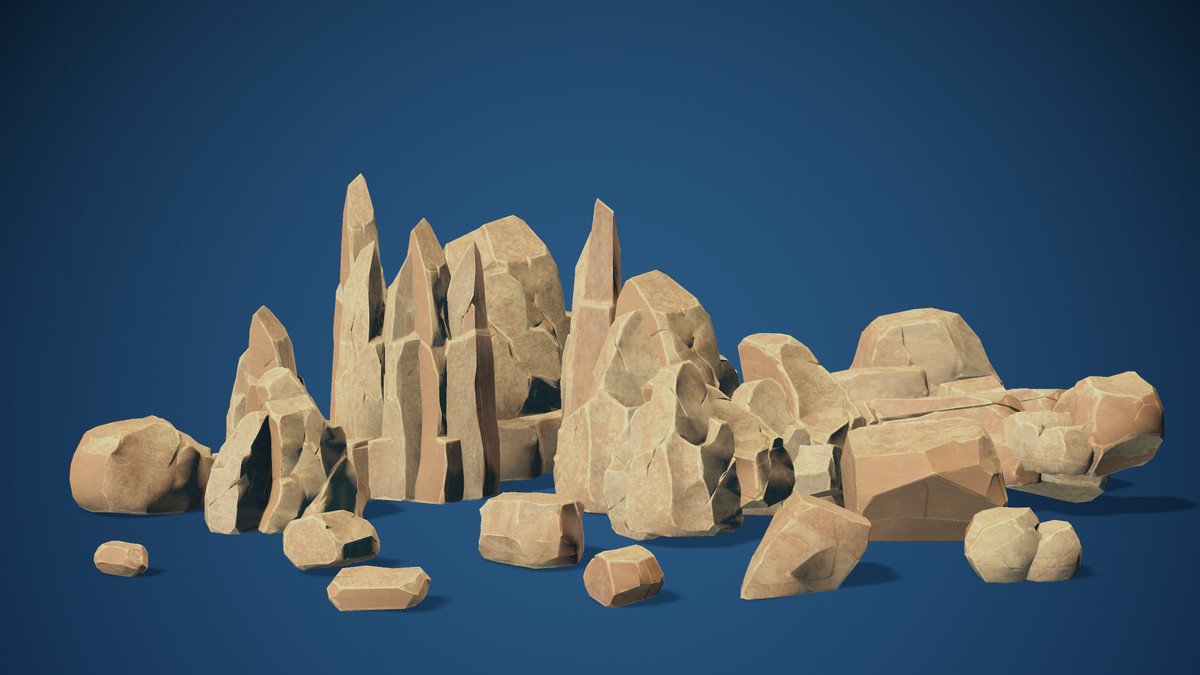 Stylized Environment Rocks - AAA quality