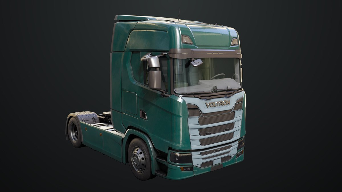 Heavy Truck Chassis 06 Interior Blue and Green URP HDRP Textures