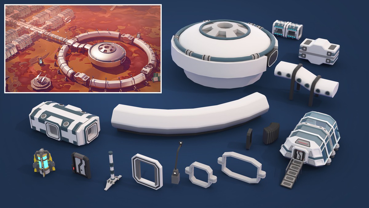 Mars Colony - Low Poly 3D Models Pack