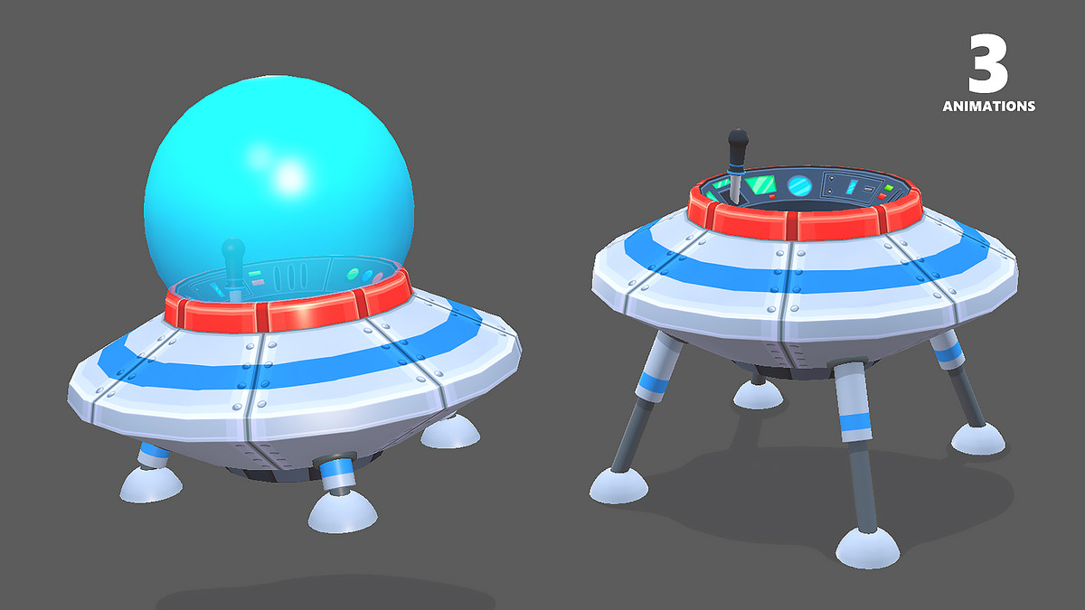 Spaceship Flying Saucer Animated