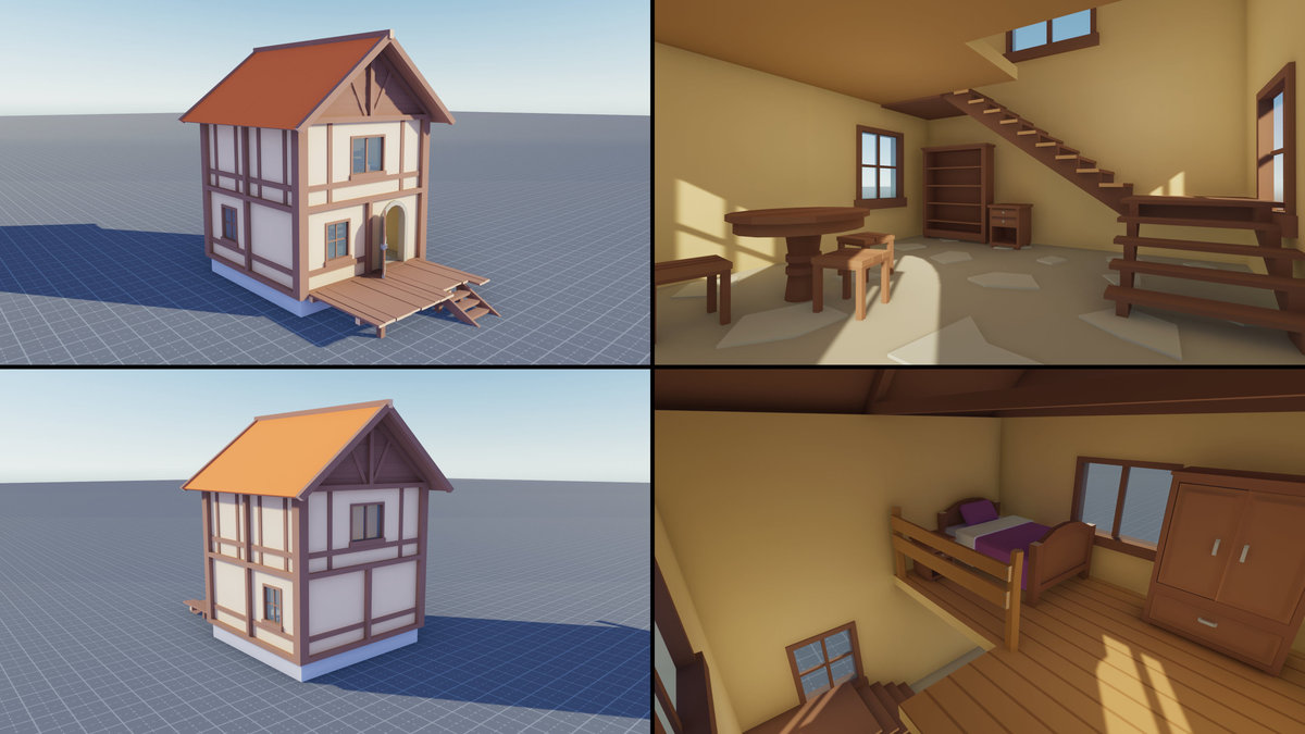 Low Poly Modular Medieval Buildings Pack