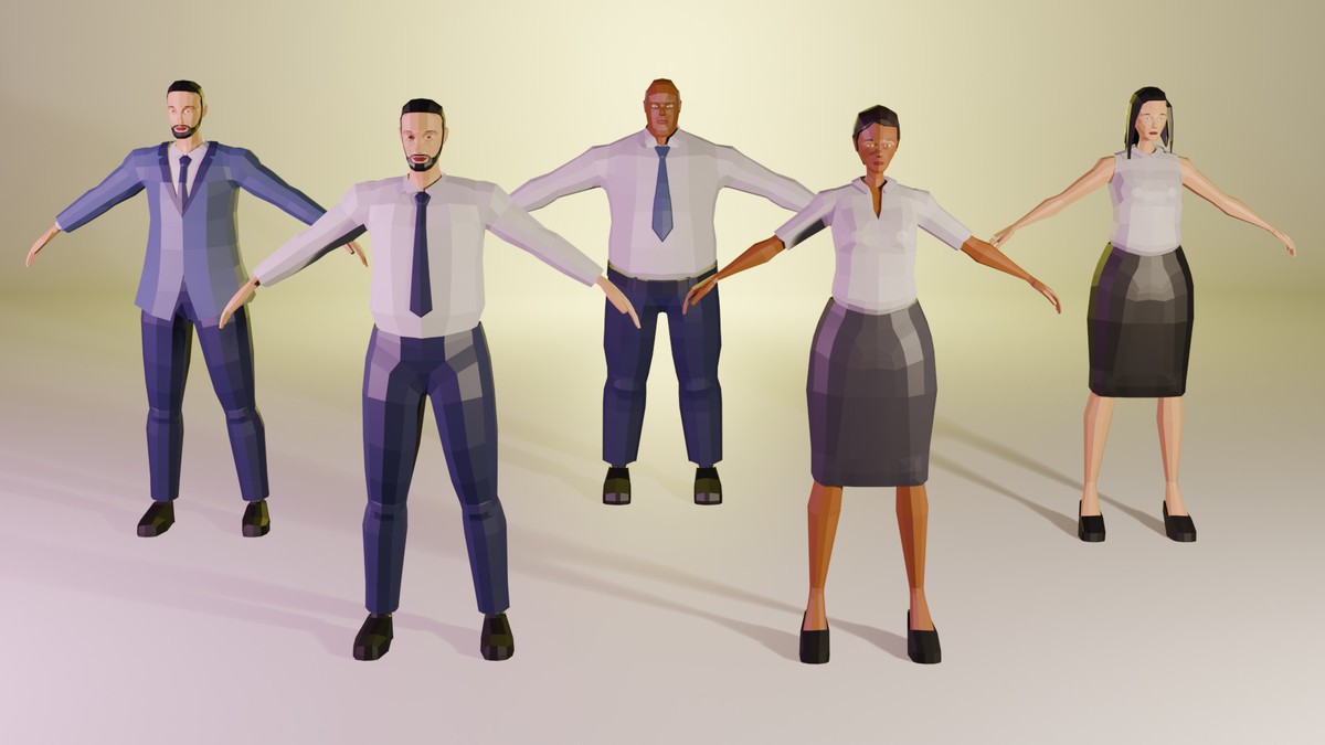 Low poly Characters - Modern theme