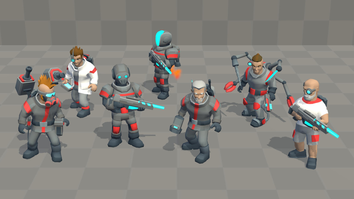 Low Poly Sci-Fi Soldiers M