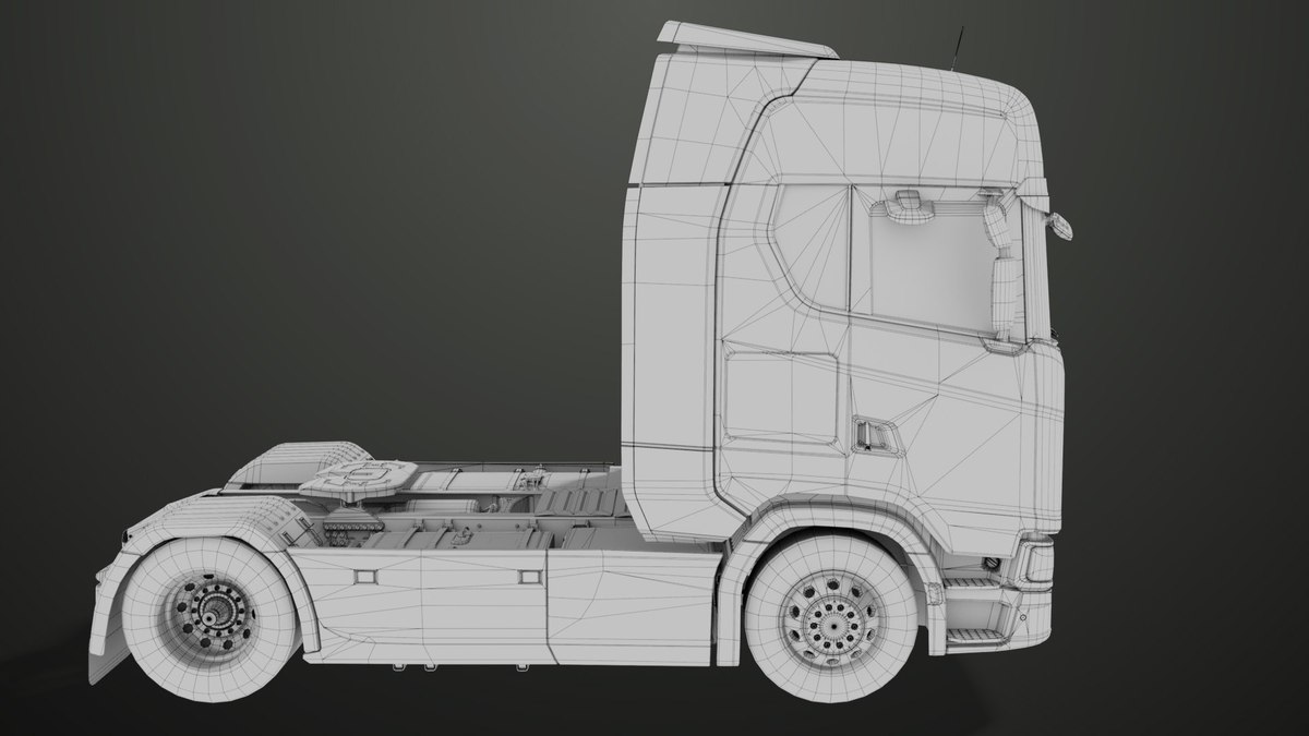 Heavy Truck Chassis 06 Interior Blue and Green URP HDRP Textures