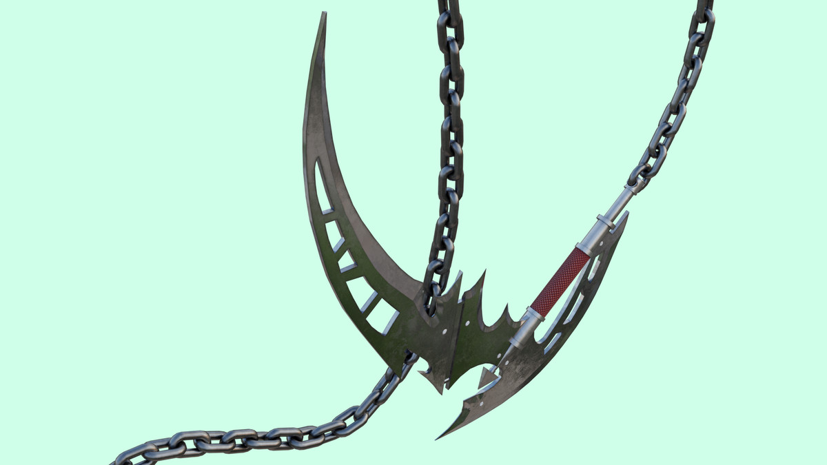 Chain Flail Blade Weapon URP and HDRP Textures