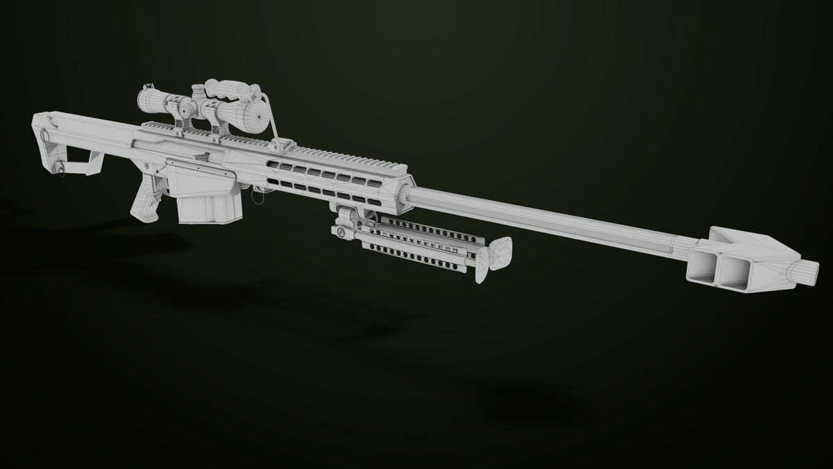 Sniper Rifle 02 Black and Sandal Single Map URP HDRP