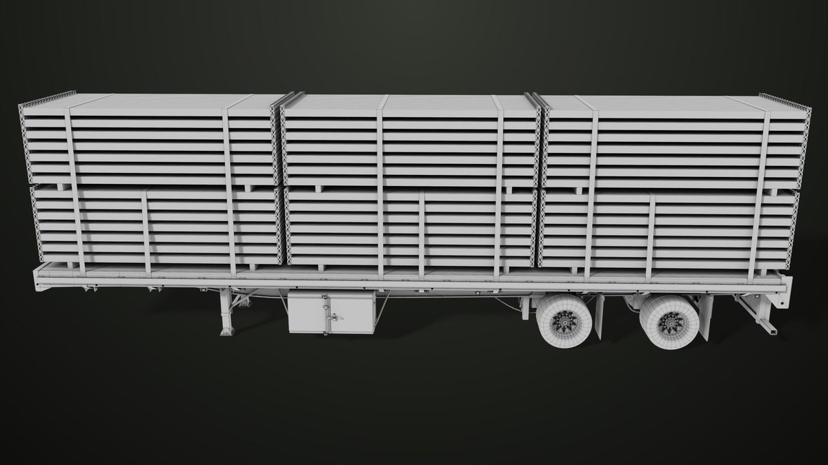 Heavy Truck 04 Flatbed Load Trailer URP HDRP Textures