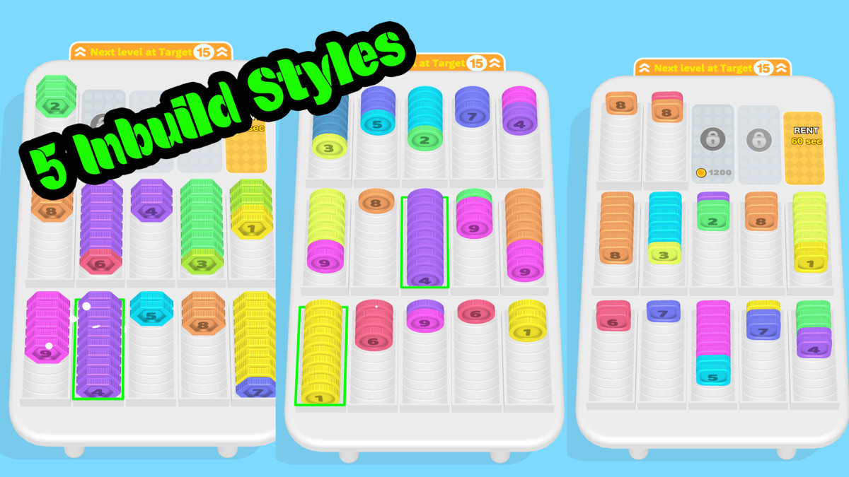 Coin Merge Sort Kit – Hyper Casual Sorting Template