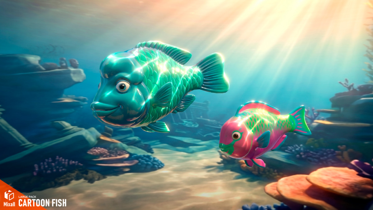 Cartoon fish - large pack
