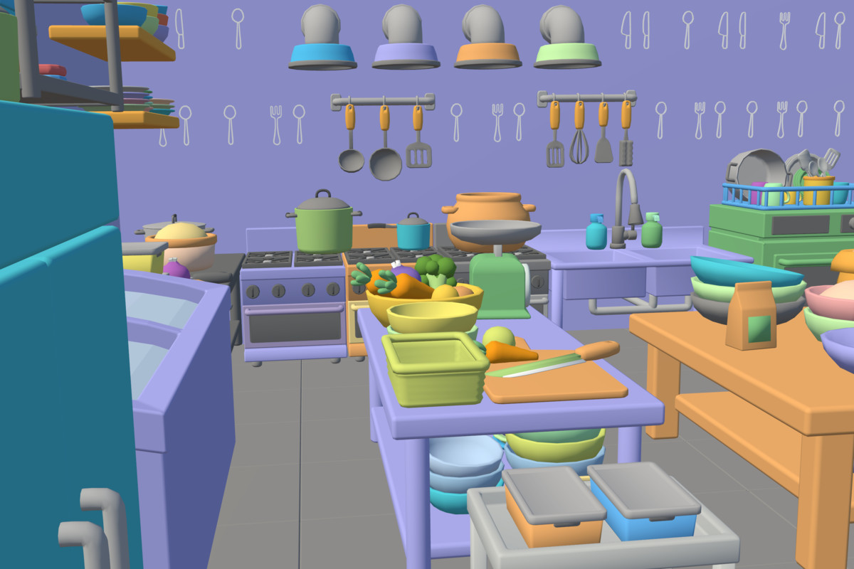 Cute Low Poly Kitchen Pack - Colorful Interior Props
