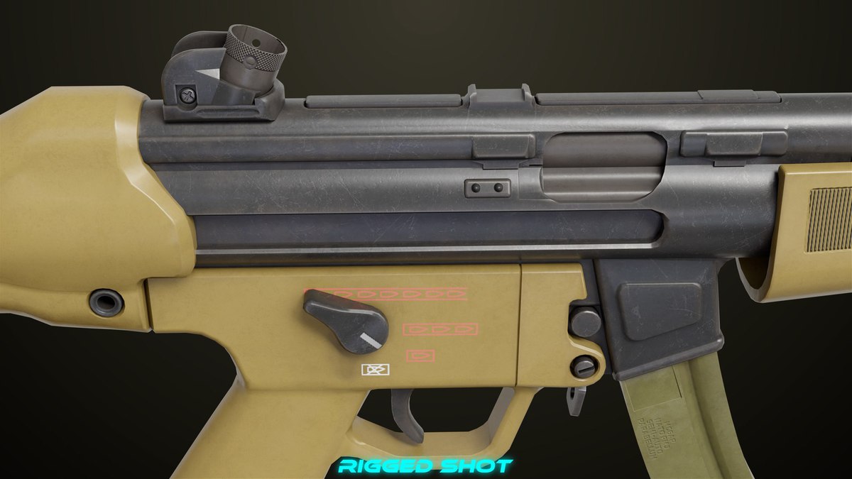 Two Machine Gun 15 Sandal Single Mat URP HDRP Textures