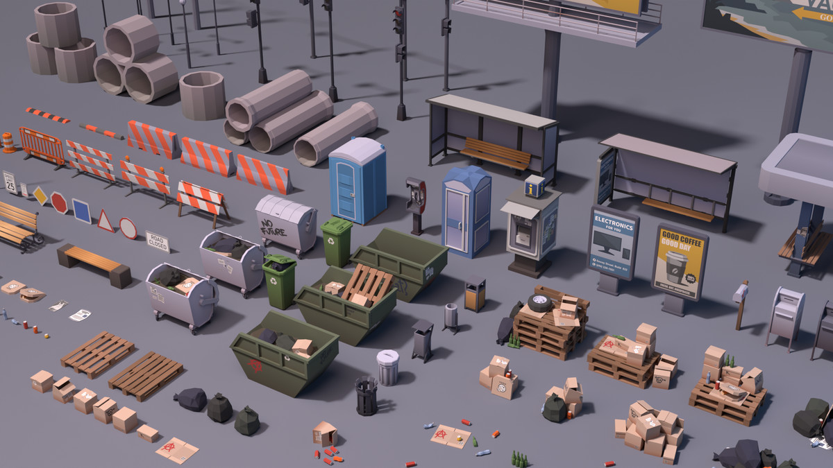 Modern City Props Pack (Stylized) – BoznaWhat