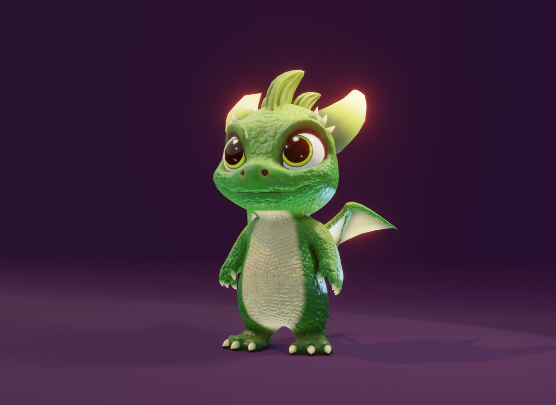 Cartoon Baby Dragons 3D Model with 5 Music Tracks & 36 Sound Effects