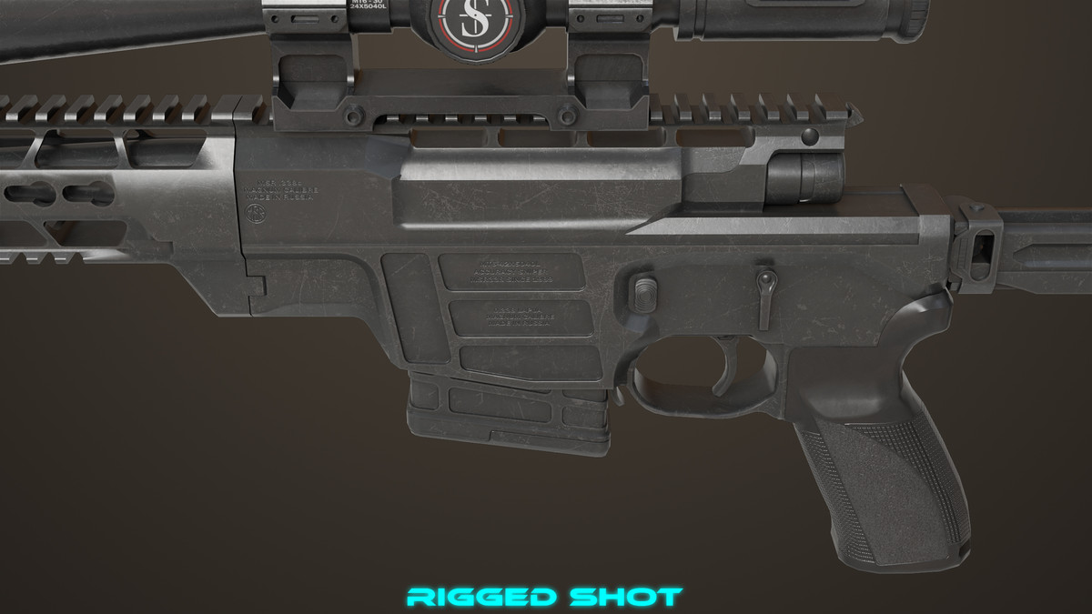 Sniper Rifle 04 Black URP HDRP Textures