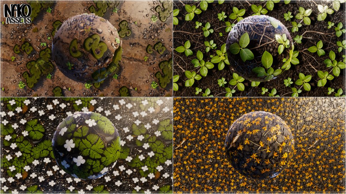 Forest 4K Materials x118 Textures of Realistic Nature | PBR HQ Terrain Pack
