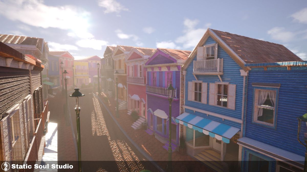 Town Stores & Streets ( Shop Interiors , Modular Roads , Color Variations )