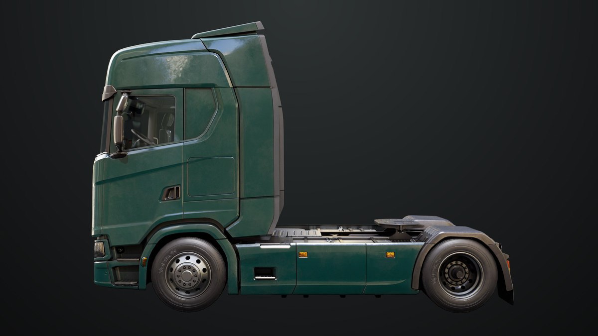 Heavy Truck Chassis 06 Interior Blue and Green URP HDRP Textures