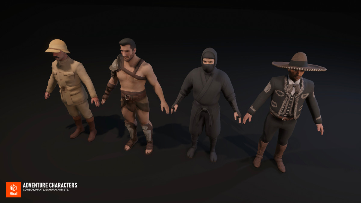 Adventure Characters — Cowboy, Pirate, Samurai and ets.