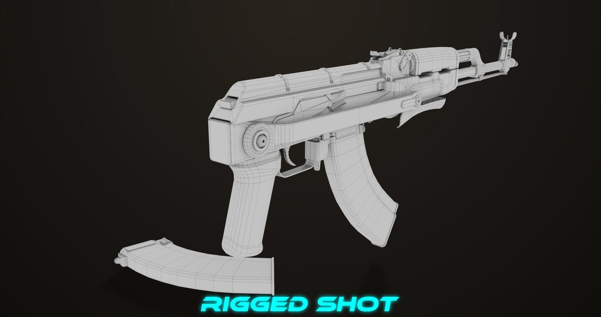 AKMS Light Machine Gun 10 Wood URP HDRP Texture