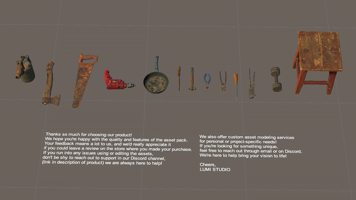 Tool Kit Workshop Props Pack