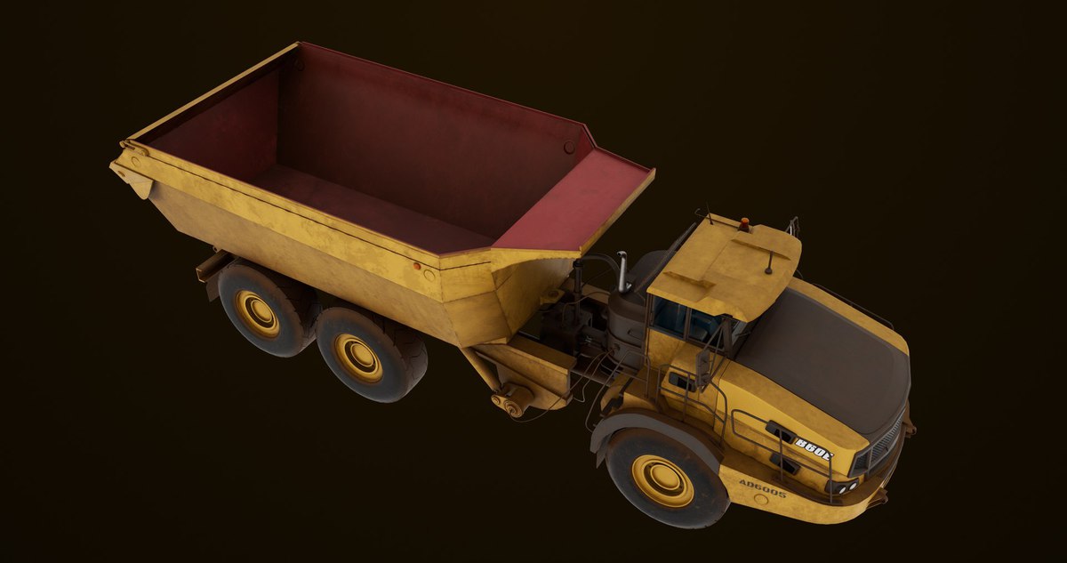Articulated Dirty Mining Truck 03 URP HDRP Textures