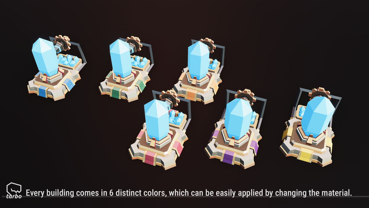Tower Defense Mining & Walls Pack - Low Poly 3D Art