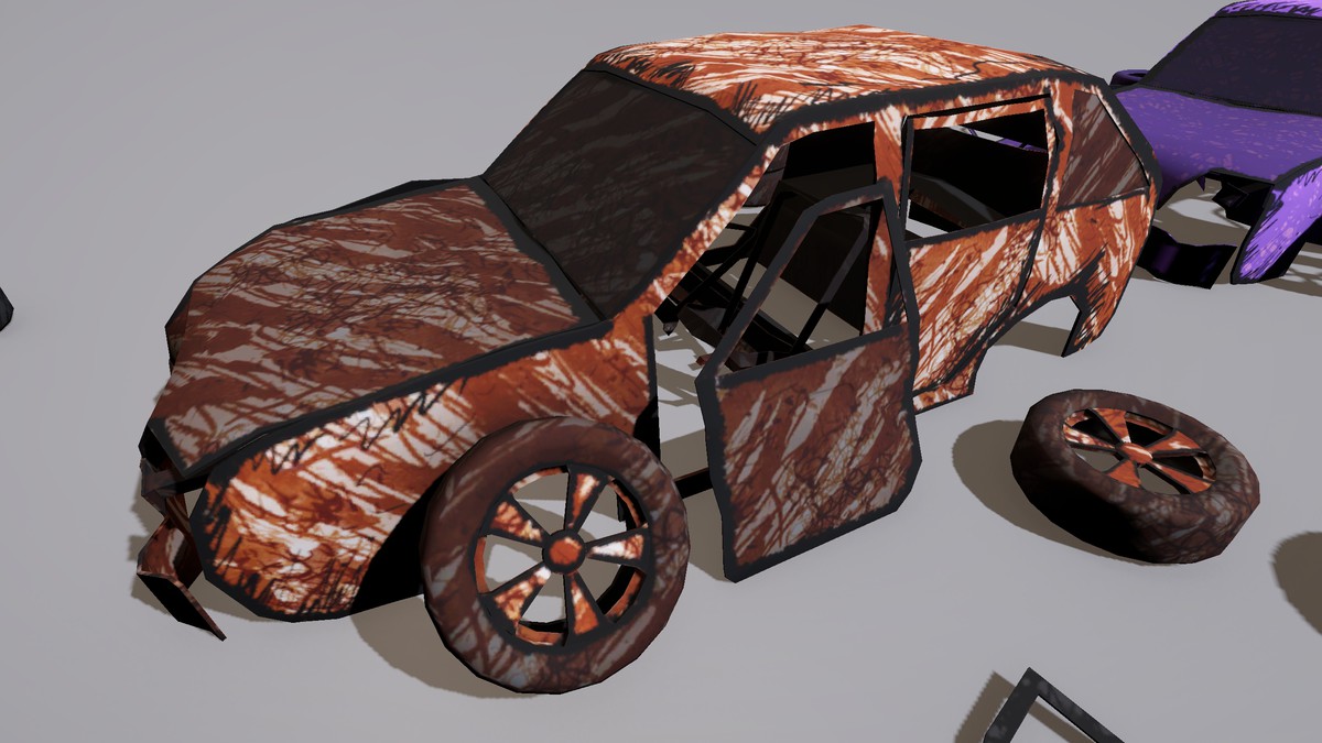 Broken Cars 3D : Hand drawn style