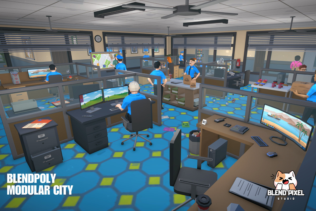 BlendPoly Modular City - Low Poly Assets