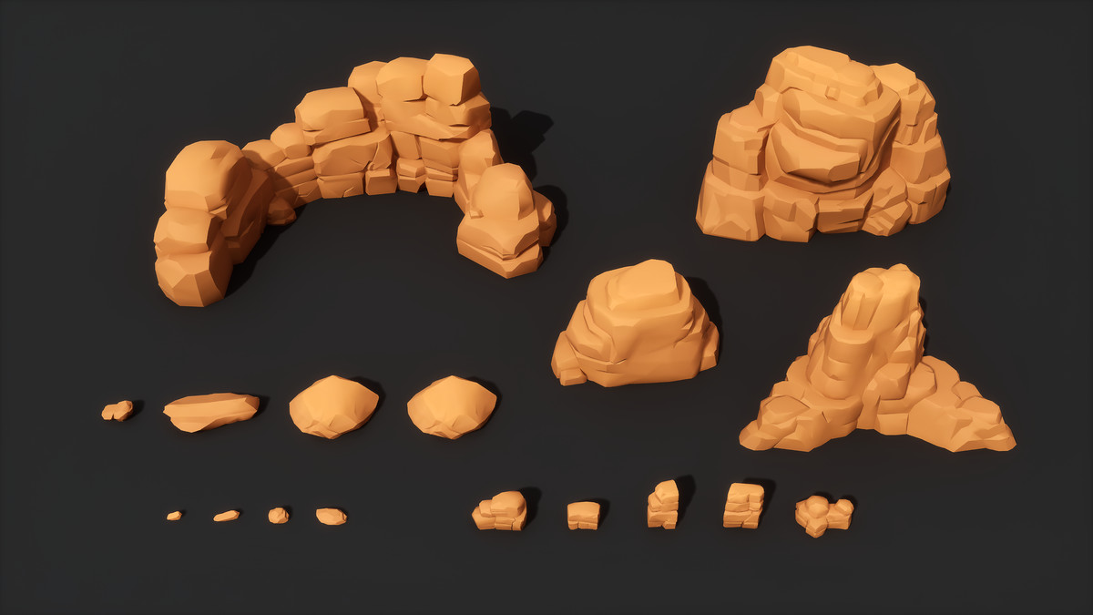 Desert Gilded Shrine - Low Poly Stylized Asset Pack