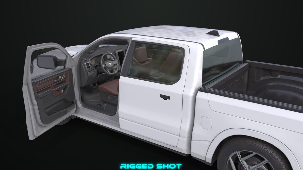 Pickup Truck 03 Grey and White URP HDRP Textures