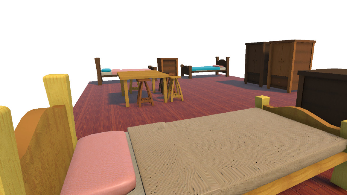 Low-Poly Furniture Kit – Stylized Wooden Set