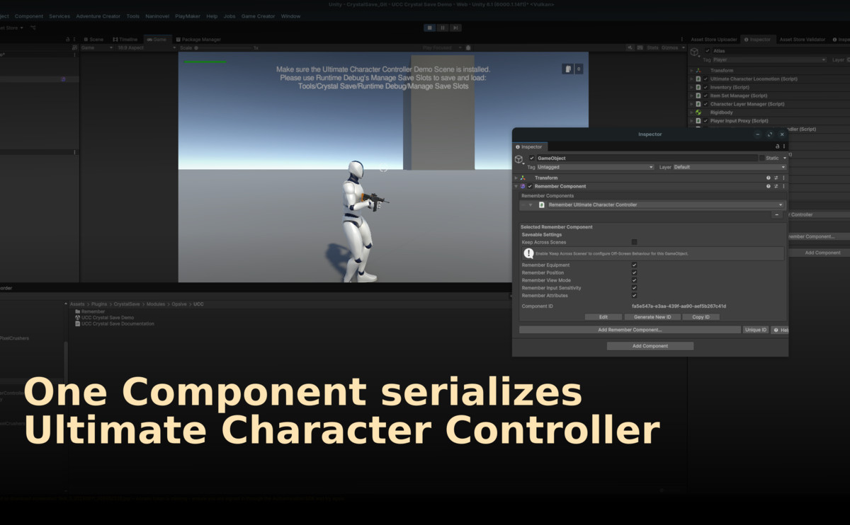 Crystal Save | Ultimate Character Controller by Opsive - Save Module